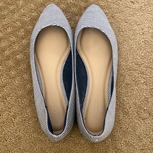 Old navy shoes. Size 7. Blue and white stripe.